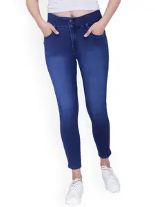 FCK-3 Women Blue Comfort High-Rise Heavy Fade Stretchable Jeans