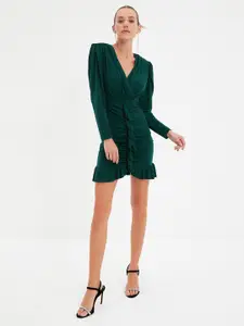 Trendyol Women's Green Mini Jumper Dress