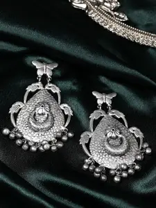 Rubans Women Silver-Toned Classic Drop Earrings