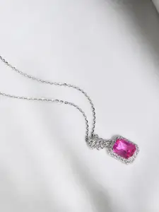 Zavya 925 Sterling Silver & Pink Rhodium-Plated Necklace