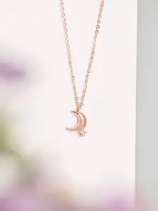 Zavya 925 Sterling Silver Rose Gold-Plated Rhodium-Plated Necklace