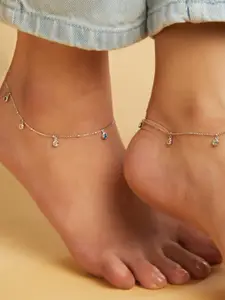 Zavya Set of 2 925 Sterling Silver Anklets