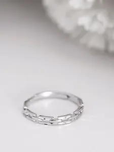 Zavya Women 925 Sterling Silver-Toned Rhodium-Plated Ring