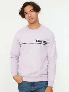 Trendyol Men Lavender Pullover Sweatshirt