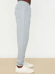 Trendyol Men Blue Solid Cotton Joggers