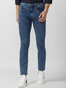 V Dot Men Blue Skinny Fit Cotton Jeans