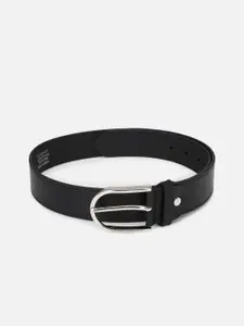 Peter England Men Black Solid Leather Belt