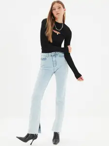 Trendyol Women Blue Slash Knee Jeans