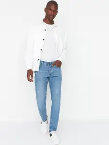 Trendyol Men Blue Mildly Distressed Light Fade Jeans
