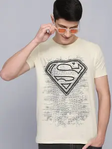 Free Authority Men White Superman Printed T-shirt