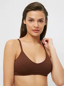 Trendyol Brown Seamless Non-Wired Lightly Padded Super Support Bra