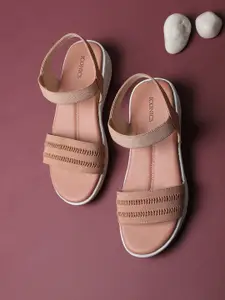 ICONICS Pink Embellished Wedge Sandals
