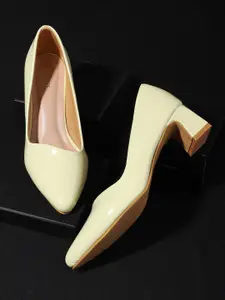 ICONICS Lime Green Solid Block Pumps
