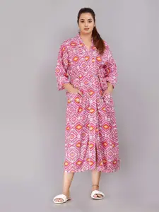 SHOOLIN Women Pink Printed Nightdress