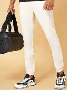 Ajile by Pantaloons Men Off White Solid Slim-Fit Joggers