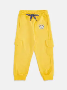 Pantaloons Baby Boys Yellow Solid Cotton Jogger