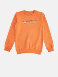 Pantaloons Junior Boys Orange Printed Sweatshirt