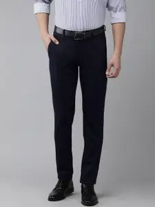 Van Heusen Men Mid-Rise Checked Skinny Fit Trousers