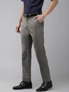 Van Heusen Men Textured Slim Fit Formal Trousers