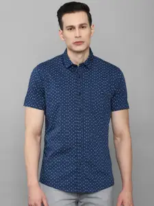 Louis Philippe Jeans Men Blue Slim Fit Printed Casual Shirt