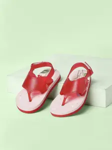 Pantaloons Junior Girls Red Colourblocked Thong Flip-Flops