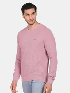 Arrow Sport Men Pink Pure Cotton Pullover Sweater