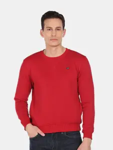 Arrow Sport Men Red Solid Sweatshirt