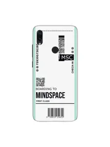 Bewakoof Off White Mobile & Black Mindspace Ticket Xiaomi Redmi Note 7S Designer Hard Back Cover