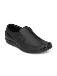Fentacia Men Black Solid Formal Leather Slip-On Shoes