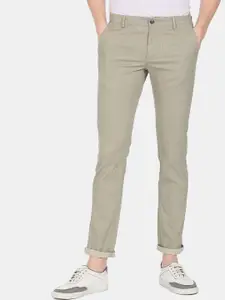 Arrow Sport Men Green Slim Fit Low-Rise Trousers
