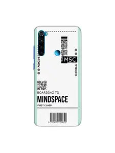 Bewakoof White Mindspace Ticket Xiaomi Redmi Note 8 Mobile Back Case