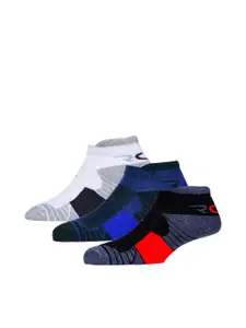 RC. ROYAL CLASS Men Pack of 3 Blue & White Color-Blocked Ankle-Length Socks