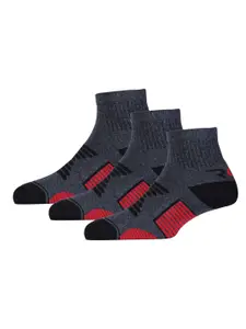 RC. ROYAL CLASS Men Grey Pack Of 3  Patterned Ankle Length Socks