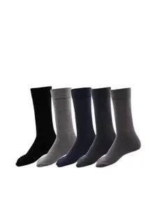 RC. ROYAL CLASS Men Pack Of 5 Solid Cotton Calf Length Socks