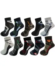 RC. ROYAL CLASS Men Pack Of 10 Patterned Ankle Length Socks