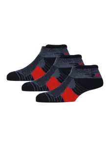 RC. ROYAL CLASS Men Black & Red Pack Of 3  Patterned Ankle Length Socks