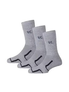 RC. ROYAL CLASS Men Grey Pack Of 3 Patterned Calf Length Socks Pack of 3