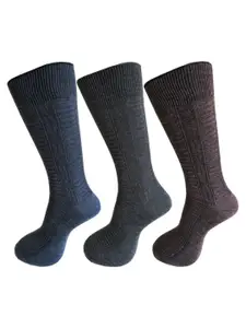 RC. ROYAL CLASS Men Pack Of 3 Patterned Calf-Length Woolen Socks