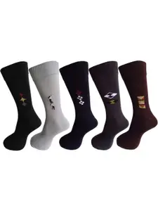 RC. ROYAL CLASS Men Pack Of 5 Patterned Calf Length Socks