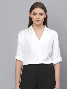Style Quotient Women White Classic Casual Shirt