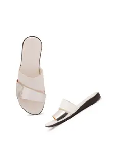 Style Shoes Women White Open Toe Flats