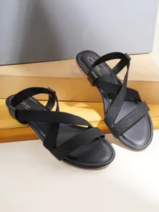 Style Shoes Women Black Open Toe Flats