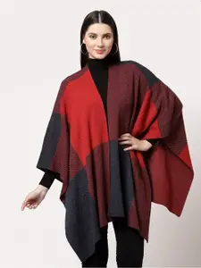 513 Women Rust & Blue Longline Shrug