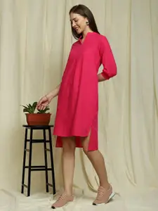 Indifusion Pink Solid A-Line Dress