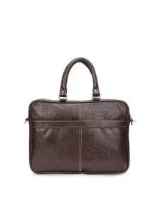 MBOSS Unisex Brown Leather Textured Laptop Bag