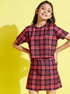 Noh.Voh - SASSAFRAS Kids Noh Voh - SASSAFRAS Kids Girls Checked Top with Skirt