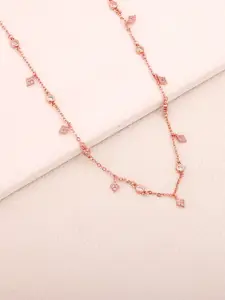 GIVA Rose Gold Sterling Silver Rose Gold-Plated Necklace