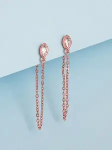 GIVA GIVA 925 Sterling Silver Rose Gold Marquise Chain Earrings