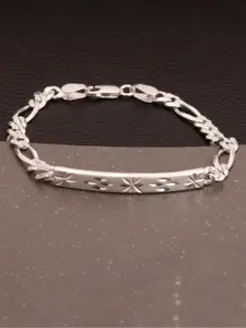 GIVA Men Silver-Toned Sterling Silver Rhodium-Plated Link Bracelet