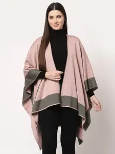513 Women Pink & Grey Knitted Kimono Shrug